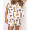 4th Of July Patriotic Golden Retriever Silky Satin Pajama Set