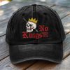 Brown Head No King In America Since 1776 Printed Hat