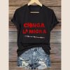 Chinga La Migra V-neck T-shirt