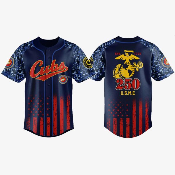 Cubs USMC 250th Birthday Celebration 2025 Jersey