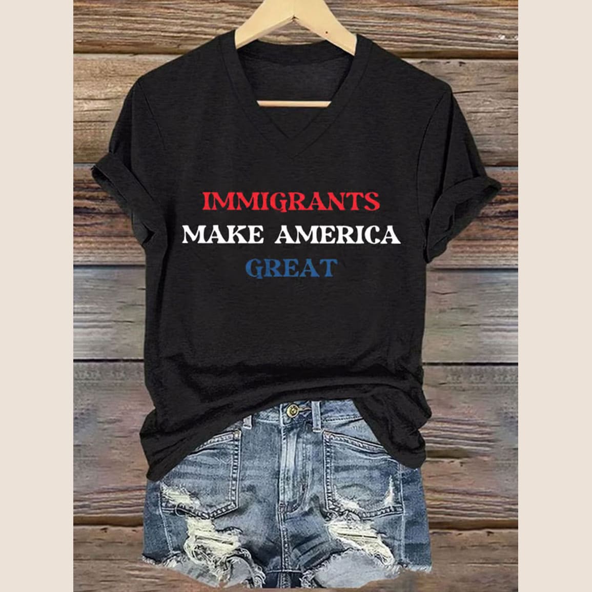 Immigrants Make America Great V neck T shirt Immigrants Make America Great V neck T shirt