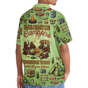 Sasquatch Campfire Drinking Team Hawaiian Shirt