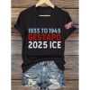 Retro 1933 To 1945 Gestapo 2025 Ice Print V-Neck T-Shirt