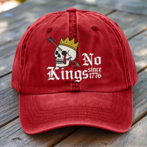 Brown Head No King In America Since 1776 Printed Hat