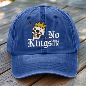 Brown Head No King In America Since 1776 Printed Hat