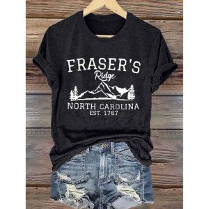Fraser's Ridge North Carolina Est 1767 Print T Shirt