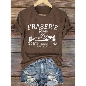 Fraser's Ridge North Carolina Est 1767 Print T Shirt