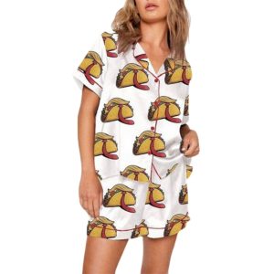 Funny TACO He Always Chickens Out Political Humor Satin Pajama Set