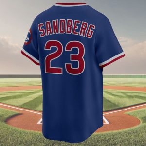 Jon Lester Wearing Ryne Sandberg Chicago Cubs Jersey