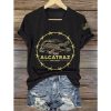 Retro Alligator Alcatraz Funny Florida Everglades Dark Humor V-Neck T-shirt