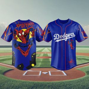 Los Angeles Dodgers x Spider Man Blue Jersey 2025