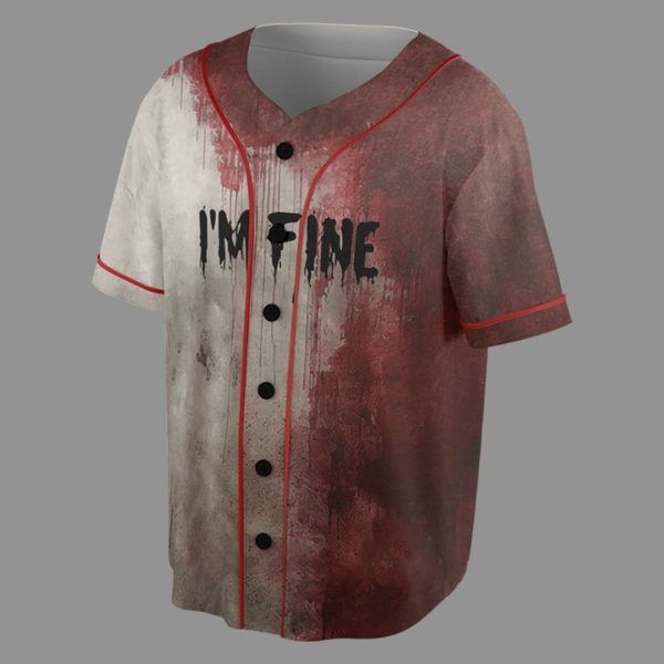Bloody Im Fine Halloween Print Jersey