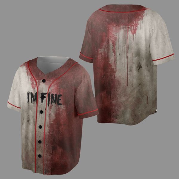Bloody Im Fine Halloween Print Jersey