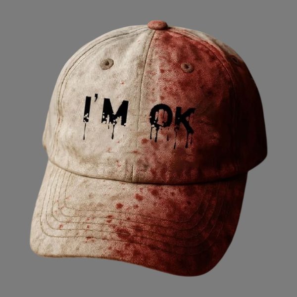 I’M OK Bloodstained Print Hat