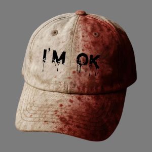 I'M OK Bloodstained Print Hat