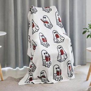Ghost Cute Reading Halloween Blanket