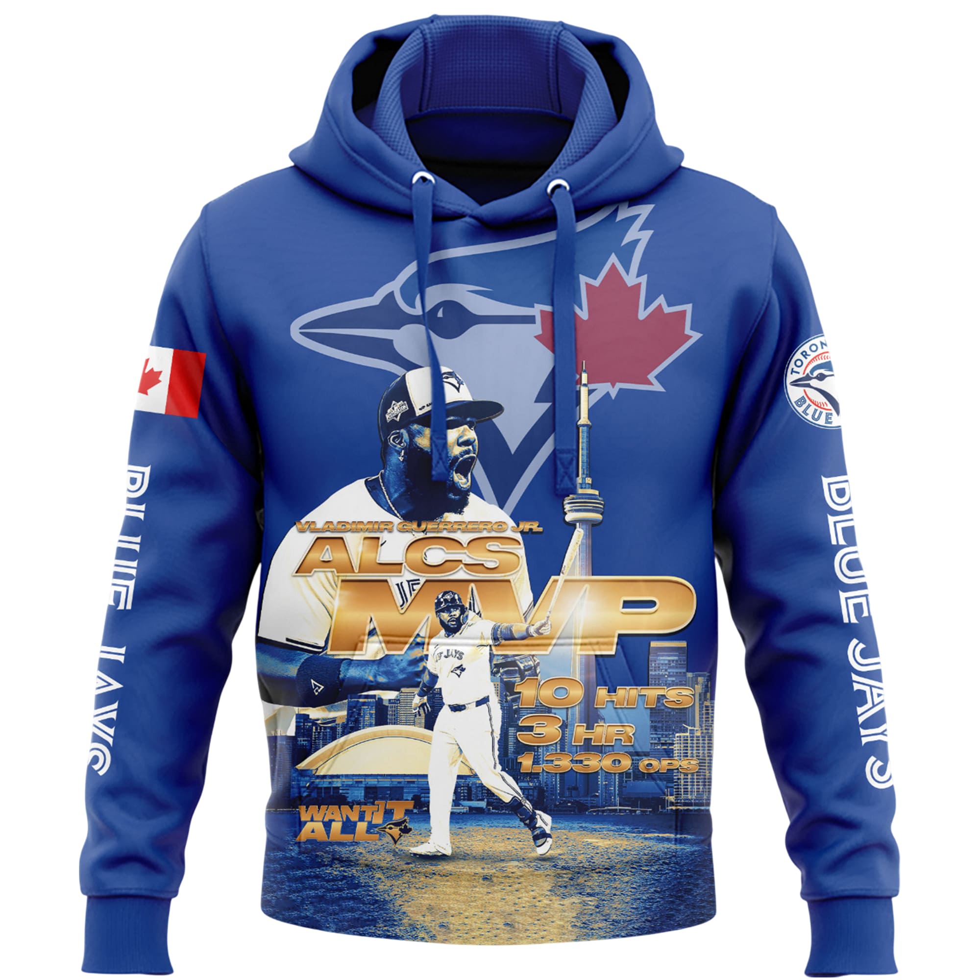 2025 ALCS MVP Vladimir Guerrero Jr Blue Jays Hoodie 2025 ALCS MVP Vladimir Guerrero Jr Blue Jays Hoodie