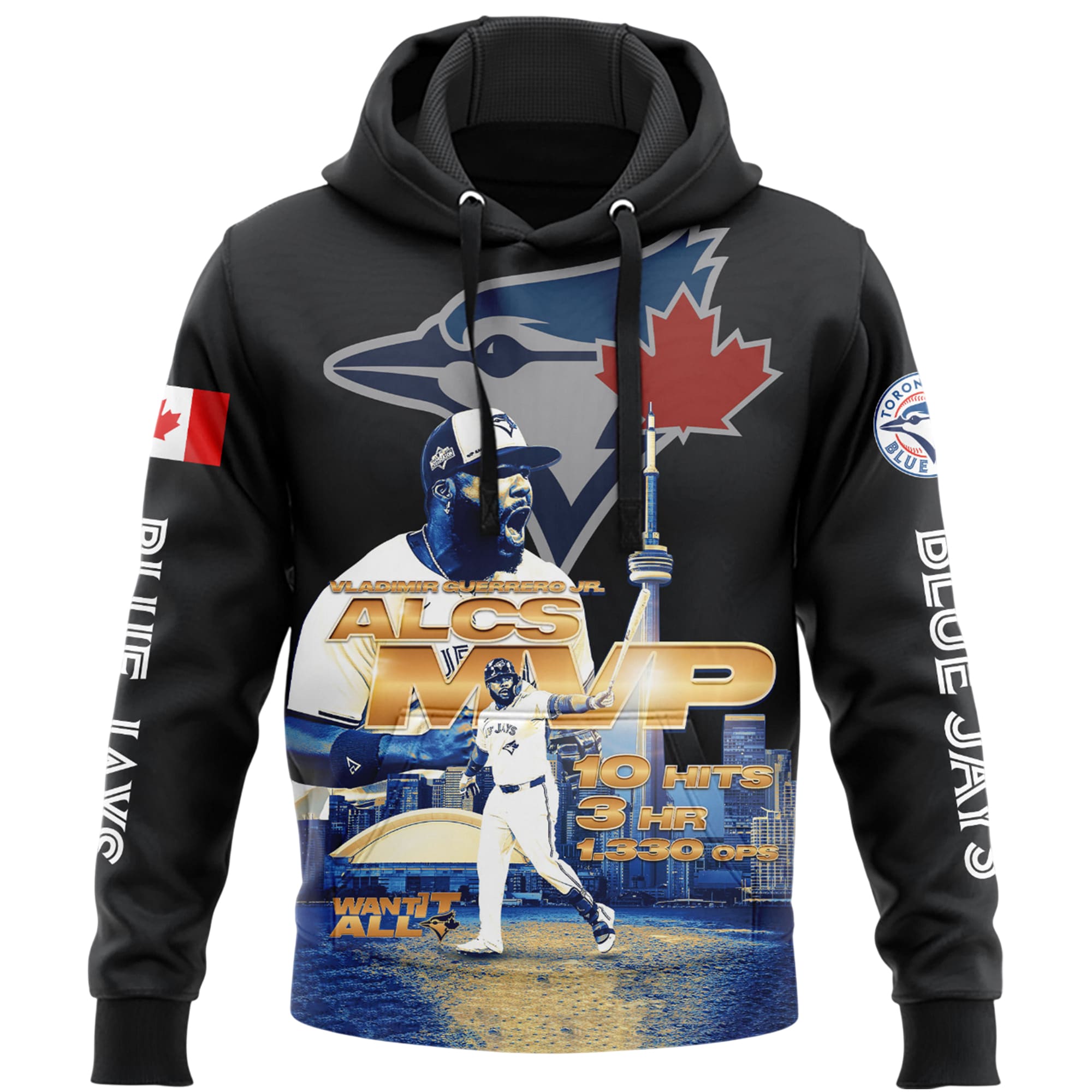 2025 ALCS MVP Vladimir Guerrero Jr Blue Jays Hoodie 2025 ALCS MVP Vladimir Guerrero Jr Blue Jays Hoodie