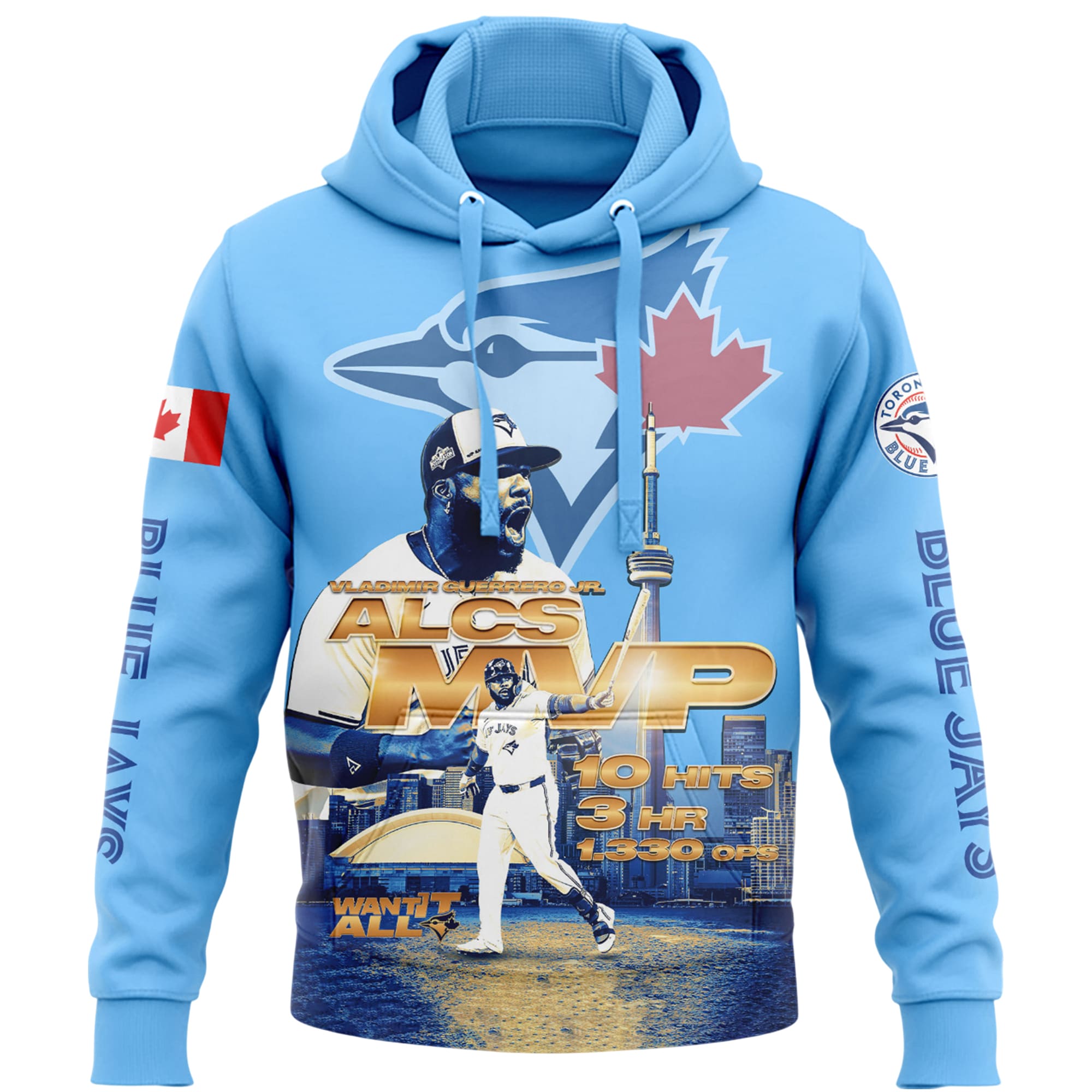 2025 ALCS MVP Vladimir Guerrero Jr Blue Jays Hoodie 2025 ALCS MVP Vladimir Guerrero Jr Blue Jays Hoodie
