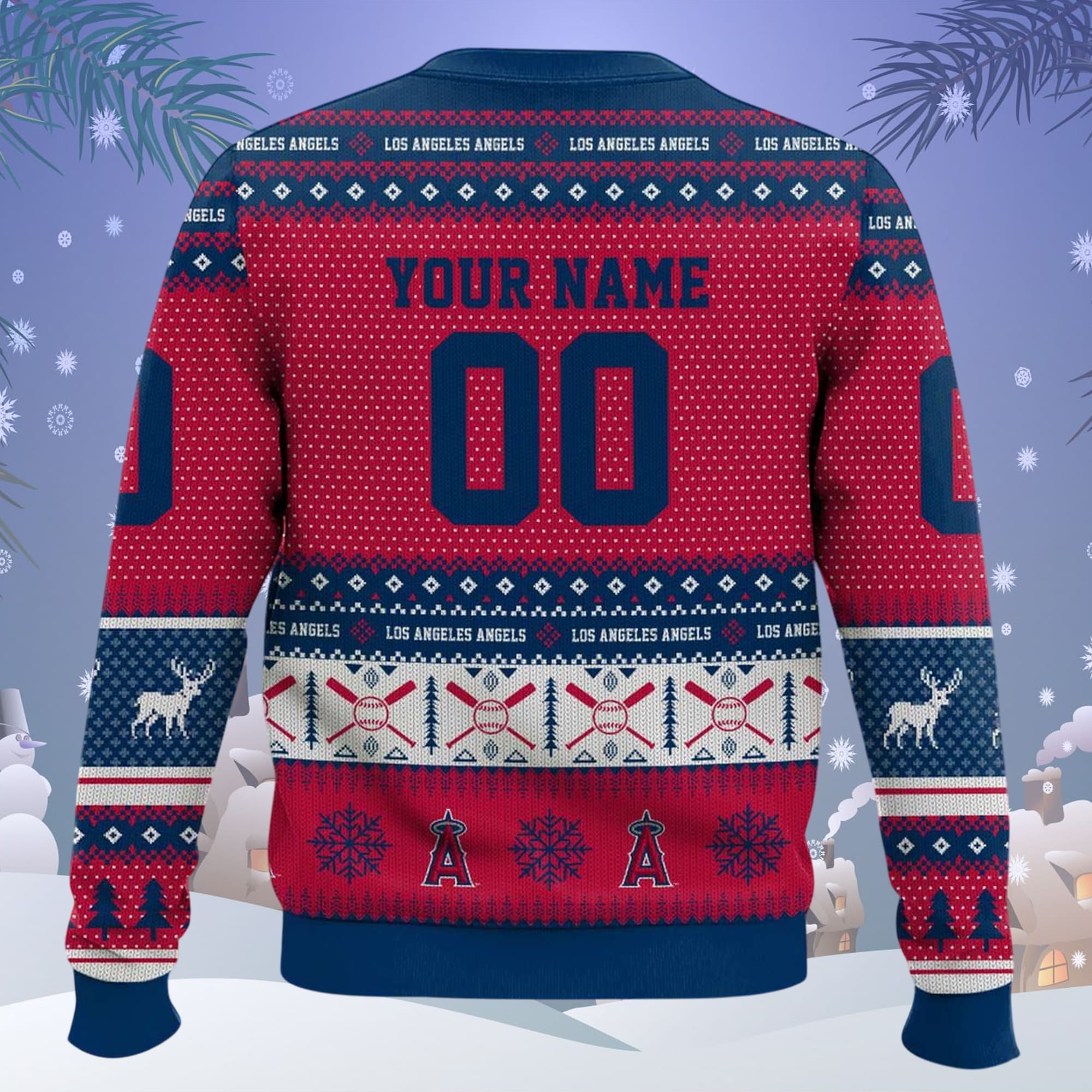 Angels Baseball 2025 Personalized Ugly Christmas Sweater Angels Baseball 2025 Personalized Ugly Christmas Sweater
