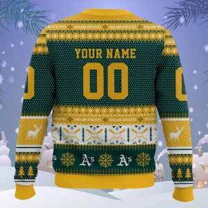 Athletics Baseball 2025 Personalized Ugly Christmas Sweater 2 Athletics Baseball 2025 Personalized Ugly Christmas Sweater
