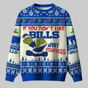 Grnch If You Dont Like Bills Merry Kissmyass Ugly Christmas Sweater 1 Grnch If You Don’t Like Bills Merry Kissmyass Ugly Christmas Sweater