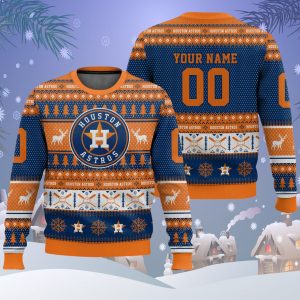Astros Baseball 2025 Personalized Ugly Christmas Sweater